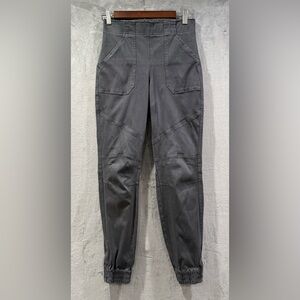 SPANX Stretch Twill Cargo Jogger Womens S Gray High Rise Pockets Tapered Leg